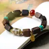 Pulsera de Cuentas Cubicas de Madera de Agarwood Dara Gan Nuevo Estilo Chino Pulsera de Madera Punto Turístico Transmisión en Vivo Venta al por Mayor