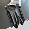 2026 Acetato Brilhante Emagrecedor Sem Mangas Camiseta Casual Top Curto Camisa Base Atacado H02HT80578