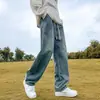 Jeans Casuais High Street 2025 Calças Largas Novas Masculinas Calças Retas para Meninos Americanos Calças de Primavera e Outono