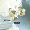 Elegantes Pendientes de Aro Geométricos Esmaltados de Primavera para Mujer, No se Desvanecen, Elegantes y Únicos, Acero de Titanio