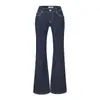 Jeans denim estilo retro americano, cintura baixa, levemente flare, para mulheres, nova coleção outono 2026, corte slim, não apertado nas pernas, calça flare leve