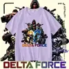 Ropa de Manga Corta Delta Force Delta Force para Niños y Niñas, Tallas Medianas y Grandes para Niños, Tops Sueltos de Verano con Estampado de Manga Corta