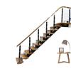 Hogar Viga Recta Pedal de Madera Acero Madera Escaleras Interiores Saltando Villa Escalera Mecánica Ático Loft Apartamento Escaleras Integrales