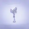 LZ Nova Manicure de Corte Alto Joia de Zircônia Laço Fita Retém Cor Luxo Leve Tridimensional Cristal Branco Borboleta Joia de Diamante para Unha