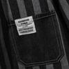 Comércio Exterior Estilo Japonês Retrô Preto Listrado Homens Denim Camisa de manga comprida Estilo Americano Minimalista Camisa Casual Folgada All-match