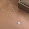 Collar Cuadrado de Plata S925 Cuadrado Nuevo Diamante Cuadrado de Circonio Circonita Moda Simple Lujo Ligero Diseño de Nicho Cadena para la Clavícula para Mujeres