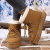 Botas de Nieve Gruesas con Suela Gruesa y Forro de Piel para Mujer, Nuevo Estilo de Invierno, Forradas de Felpa, Cálidas, Antideslizantes, Fáciles de Poner, Zapatos de Algodón con Puño