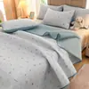 Capa de cama/cobertor dupla face para todas as estações, um lado é 100% algodão e o outro é fleece de bebê, espessado e acolchoado para aquecimento, adequado para camas de tatami