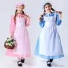Disfraz Infantil de Halloween Pastoral Manga Larga Niños de Guardería Vestido Floral de Sirvienta Disfraz de Sirvienta Chica de Granja Francesa