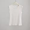 Camiseta Base de Lana y Seda Maillard para Mujer, Chaleco Interior Casual sin Mangas Coreano y Japonés, Alta Elasticidad, Corte Ajustado, Top Ligero para Mujer