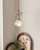 Lámpara colgante de noche de cobre macizo estilo francés con lazo, luz decorativa para entrada, pasillo, barra de bar, lámpara colgante pequeña vintage, etc.