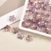 Contas de Vidro Flor de Cerejeira Tridimensionais com Gradiente de 10mm com Furo Central, Contas Soltas Flor de Cinco Pétalas, Acessórios de Joias para Corrente de Celular DIY Feitos à Mão