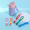 Cordão para Garrafa de Água de Borracha Macia em PVC, Chaveiro com Anel de Liga Metálica Tendência em Cor Contrastante, Corda Redonda, Alça Portátil para Copo Térmico de Exterior