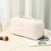 Bolsa de travesseiro de PU feminina de grande capacidade para armazenamento de cosméticos bolsa de mão bolsa de maquiagem de viagem bolsa de lavagem portátil nécessaire portátil