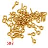 Fio de aço inoxidável olho de ovelha prego 9 palavras parafuso 18K ouro real ovelha ângulo unha agulha olho de ovelha DIY acessórios de jóias