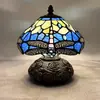 Huijing Tiffany Novo Produto Luminária de Mesa com Interface Tipo-C, Luminária de Mesa Portátil Estilo Europeu, Vidro Colorido, Baixa Tensão