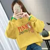 Sudadera Fina Estampada de Dibujos Animados para Mujer Primavera y Otoño Estilo Coreano Holgada Estilo Universitario Falso de Dos Piezas Pulóver para Estudiante Top de Manga Larga