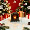 Luz Nocturna de Chimenea Redonda Retro LED Luz de Vela Electrónica Lámpara Portátil Luz de Atmósfera Decorativa Regalo Adorno de Escritorio