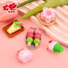 Pastel de Postre Macarrón Flor de Cerezo Corazón de Niña Pegamento de Crema Adhesivo para Refrigerador Diy Pasador Cordón para el Cabello Accesorios de Resina