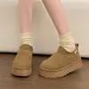 Botas de Nieve con Suela Gruesa para Mujer Invierno 2026 Nuevas Botas Cortas sin Cordones del Noreste Acolchadas de Terciopelo Cálidas Botas de Algodón Botas de Pan