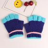 Guantes de invierno nuevos de medio dedo tejidos al estilo coreano para niños y niñas, guantes de dibujos animados cálidos para escribir con los dedos abiertos, venta al por mayor