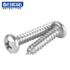 Tornillo autorroscante de cabeza plana en cruz de acero inoxidable 304 ST2.2-ST6, tornillo autorroscante de cabeza redonda GB845