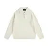 Camisa Polo Gola Tricô Masculina Textura Tecida Estilo Old Money High-End Tendência Outono e Inverno Fábrica Transfronteiriça Venda por Atacado