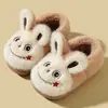 Lindas pantuflas de algodón de dibujos animados para niños, cómodas y cálidas, zapatos de algodón para niños mayores, pantuflas peludas de moda para niñas, forradas de felpa