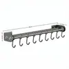 Estante de Almacenamiento para Cocina, Ganchos para Cocina, Barra con Ganchos Móviles, Barra Colgante sin Taladro, Soporte para Espátulas y Cucharas, Almacenamiento Montado en Pared