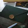 Envelope Verde Escuro Texturizado, Espessado com um Toque de Luxo, Cartão de Cumprimentos, Convite com Selo de Cera, Papel de Carta Vintage para Escrever Cartas de Amor