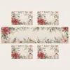 Juego de cinco piezas de camino de mesa y mantel individual navideño transfronterizo, decoración de mantel de poliéster de hombre de jengibre, dropshipping disponible