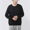 Suéter masculino de primavera e outono, cor sólida, gola redonda, plus size, coreano, solto, manga comprida, camisa base coringa de outono, atacado