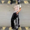 Jeans reto listrado color block da moda, nova coleção de outono estilo business, estiloso e versátil para homens e mulheres