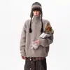 Tricô Texturizado Gola Alta Meia para Homens, Estilo Coreano, Bonito e Solto, Jaqueta de Tricô Botão Solta de Outono e Inverno de Alta Qualidade