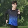 Camiseta Deportiva de Manga Larga de Secado Rápido Transfronteriza para Hombre Seda de Hielo Verano Delgada Protección Solar Transpirable Top para Correr Estilo de Verano