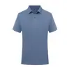 Camisa Polo de Algodão de Cor Pura com Manga Curta e Gola Lapela de Verão Logo Personalizado Publicidade para Escritório Corporativo Estampa e Bordado de Camisa Cultural