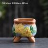Maceta especial para suculentas pintada a mano con flores, de pata alta, transpirable, árbol absorbe-riqueza, huevo de durazno, maceta para plantas carnosas, decoración de escritorio para interiores