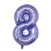 Globo de Helio de Papel de Aluminio Morado Nuevo Mediano de 32 Pulgadas Números del 0 al 9 Decoración para Cumpleaños, Aniversario, Boda, Evento Festivo