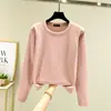 Camiseta Térmica Feminina Outono/Inverno, Gola Redonda, Forrada com Lã, Tamanho Plus Size, Forrada e Engrossada com Lã, Cor Sólida, Efeito Emagrecedor, Camada Base de Outono