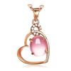 Versión coreana de colgante de corazón de piedra de hibisco de cristal rosa de gran venta chapado en oro rosa colgante de amor cadena para clavícula regalo de cumpleaños venta al por mayor