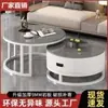 Mesa de centro em ardósia para sala de estar, uso doméstico, mesa redonda simples, novo modelo, luxo leve, moderna, da moda, mesa de centro pequena