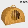 Cama de Gato de Rattan Trançado Portátil da Amazon, Fechada, Lavável, Adequada para Todas as Estações, Cama Respirável para Animais de Estimação, Gaiola Portátil para Gatos para Uso Externo