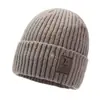 Chapéu de inverno masculino forrado de lã grosso chapéu de malha quente proteção auricular dos homens chapéu de lã à prova de frio ciclismo chapéu pullover inverno