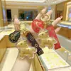 Beige Agua Mismo Estilo Encanto Dorado para Teléfono Oro Puro 999 Peluche Kuromi Hello Kitty Accesorio para Bolso Llavero