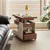 Mesa Lateral de Gabinete para Sofá de Sala de Estar en Casa, Carrito Móvil Plegable de Altura Ajustable, Mesa de Café para Balcón de Apartamento Pequeño, Modelo Nuevo 2026