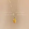 Collar de Acero de Titanio para Mujer, Nuevo Estilo Coreano, Zirconia, Calabaza, Lujo Ligero, Nicho, Cadena para Clavícula, Cadena para el Cuello, Venta al por Mayor
