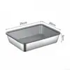 Caja de Acero Inoxidable de Grado Alimenticio Transfronteriza para Conservar Frescura, Caja de Picnic, Caja Rectangular para Almacenamiento en Refrigerador con Tapa, Charola para Comida