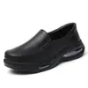 Sapatos de enfermeira femininos com amortecimento a ar são confortáveis com solas macias que não cansam os pés, antiderrapantes, respiráveis, vazados, couro genuíno, resistentes a odores, calçados de trabalho