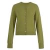Nuevo Producto de Otoño Cárdigan de Punto sin Costuras 100% Lana Estilo Old Money Cuello Redondo Color Sólido Casual Versátil Chaqueta Top para Mujer