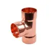 Cobre Vermelho Te em T de Diâmetro Igual Te em T de Diâmetro Desigual Flangeado Soldado Te Reto 6-55mm